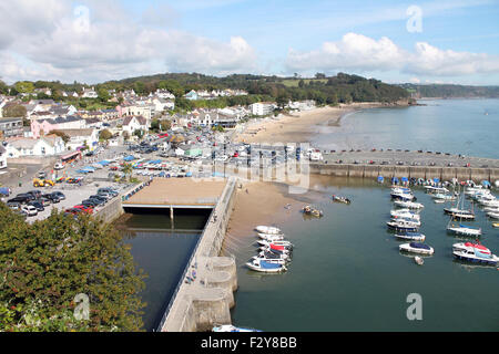 Saundersfoot spiaggia e porto, Pembrokeshire, West Wales, Regno Unito Foto Stock