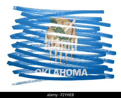 Bandiera illustrazione fatta con la penna - Oklahoma Foto Stock