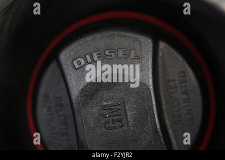 Vista del serbatoio del gasolio sulla vettura Foto Stock