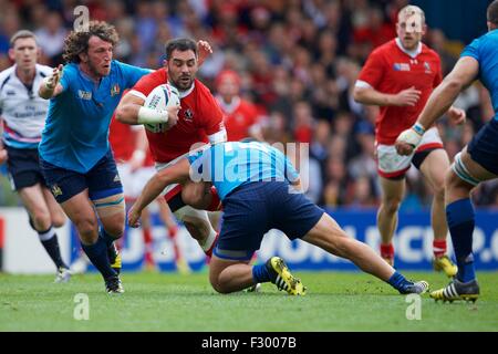 Leeds, Regno Unito. 26 Sep, 2015. Coppa del Mondo di rugby. Italia contro il Canada. Canada ala Phil Mackenzie. Credito: Azione Sport Plus/Alamy Live News Foto Stock