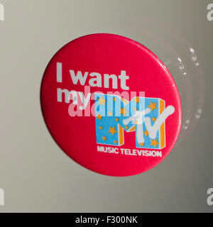 Voglio che il mio pulsante di MTV, circa 1982 - USA Foto Stock