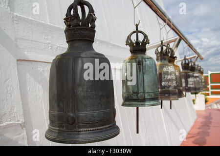 Bell il Wat Saket tempio , il golden mountain, Bangkok, Thailandia Foto Stock