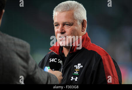 Londra, Regno Unito. Il 26 settembre, 2015. Warren Gatland Inghilterra e Galles Inghilterra e Galles, Coppa del Mondo di Rugby di Twickenham 2015, Londra, Inghilterra 26 settembre 2015 Coppa del Mondo di Rugby 2015 Twickenham Stadium di Londra, Inghilterra © Allstar Picture Library/Alamy Live News Credito: Allstar Picture Library/Alamy Live News Foto Stock