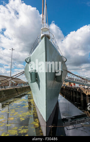 HMS Cavalier Chatham Historic Dockyard Kent - Nave da Guerra distruttore Foto Stock