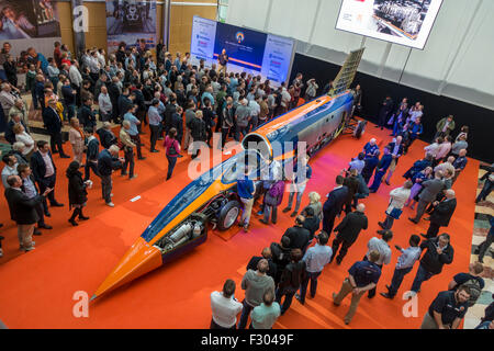 Bloodhound SSC sul display Canary Wharf London 25 Settembre 2015 Foto Stock