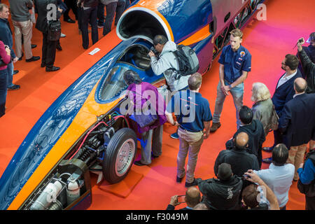 Bloodhound SSC sul display Canary Wharf London 25 Settembre 2015 Foto Stock