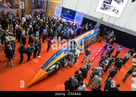 Bloodhound SSC sul display Canary Wharf London 25 Settembre 2015 Foto Stock