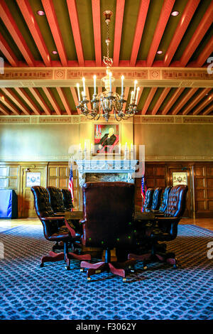 Il governatore di una sala conferenze all'interno dell'Arkansas State Capitol Building a Little Rock Foto Stock
