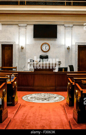 La Camera del Senato all'interno dell'Arkansas State Capitol Building a Little Rock Foto Stock