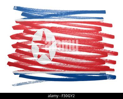 Bandiera illustrazione fatta con la penna - Corea del Nord Foto Stock