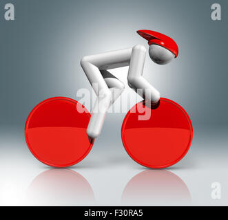 Tridimensionali di pista ciclabile simbolo, giochi olimpici Foto Stock