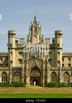 Cambridge, St John's College, nuova Corte, schermata di ingresso Foto Stock