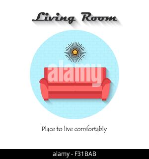 Vector design piatto icona del divano Illustrazione Vettoriale