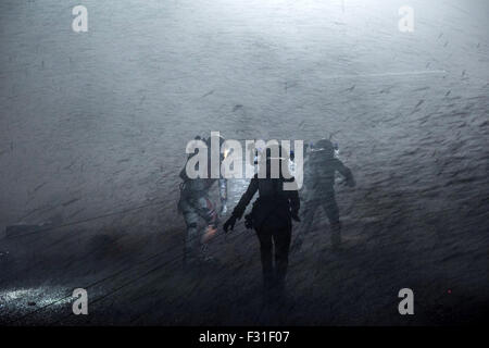 Il marziano è un imminente American film di fantascienza diretto da Ridley Scott e interpretato da Matt Damon. Questa fotografia è per il solo uso editoriale ed è il copyright del film company e/o il fotografo assegnato dal film o società di produzione e può essere riprodotto solo da pubblicazioni in congiunzione con la promozione del film di cui sopra. Un credito per il film company è richiesto. Il fotografo deve anche essere accreditato quando noto. Foto Stock