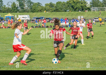 American high school soccer game Foto Stock