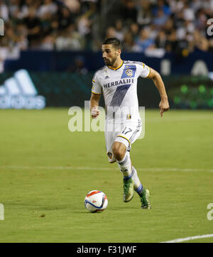 Carson, CA. Il 27 settembre, 2015. LA galassia della LA centrocampista #17 Sebastian Lletget durante il gioco MLS tra la galassia della LA e la FC Dallas al centro Stubhub a Carson, CA. Justin Cooper/CSM/Alamy Live News Foto Stock