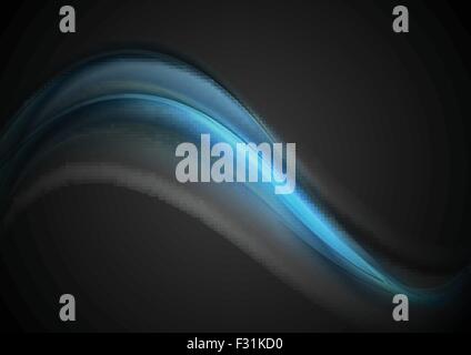 Dark liscia onda blu sullo sfondo. Il design del vettore Illustrazione Vettoriale