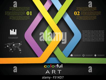 Abstract strisce colorate infographics design moderno. Vettore sfondo arte Illustrazione Vettoriale