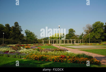 I giardini formali in Humboldt Park, Chicago, Illinois Foto Stock