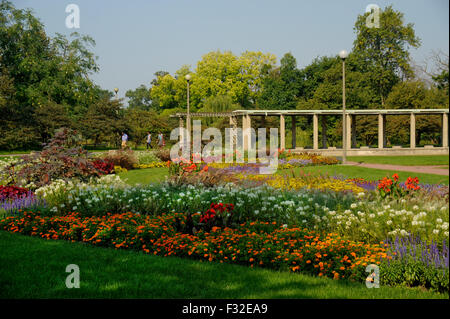 I giardini formali in Humboldt Park, Chicago, Illinois Foto Stock