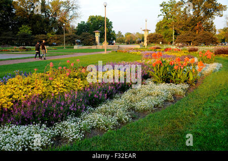 I giardini formali in Humboldt Park, Chicago, Illinois Foto Stock