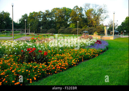 I giardini formali in Humboldt Park, Chicago, Illinois Foto Stock