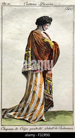 Journal des Dames et des Modalità Moda Donna 1797 - 1839 Pierre de La Mesangere ( 1761 - 1831 ) mano incisioni colorate Francese di Parigi Foto Stock