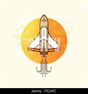 Spazio razzo vettore. Una navetta di lancio nello spazio. illustrazione vettoriale Illustrazione Vettoriale