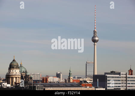 Lo skyline di Berlino la torre della TV , Berlino Germania Foto Stock