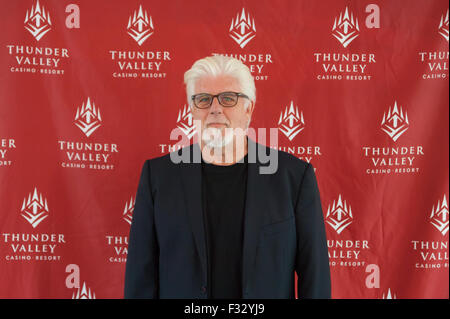 LINCOLN, CA - 25 settembre: Michael McDonald pone per incontrare e salutare le foto al Thunder Valley Casino Resort in Lincoln, Cali Foto Stock