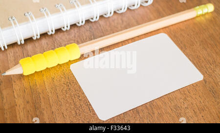 Blank business carte sul tavolo di legno, stock photo Foto Stock