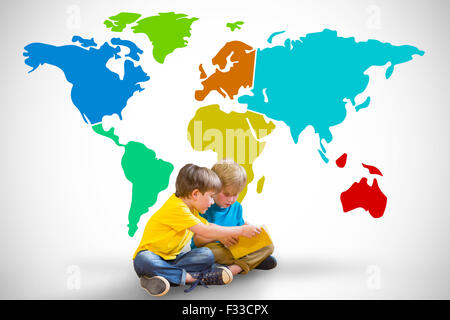 Immagine composita di allievi libro di lettura Foto Stock