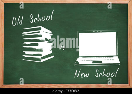 Immagine composita della vecchia scuola vs nuova scuola Foto Stock