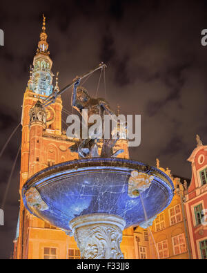 Old Gdansk di notte Foto Stock