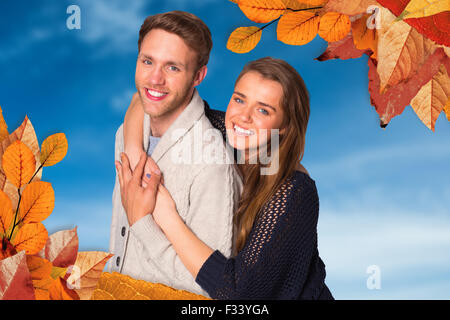 Immagine composita del ritratto di felice coppia giovane Foto Stock