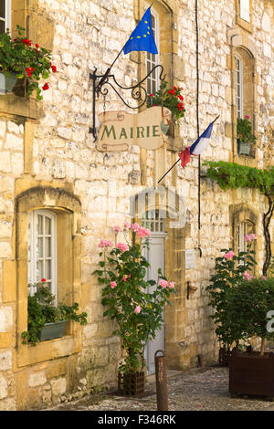 La Mairie a Monpazier, Pays de Bergerac, Périgord e Dordogna, Aquitaine, Francia Foto Stock