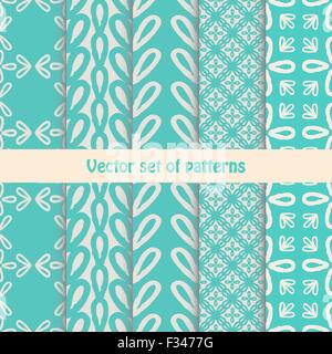 Piuttosto vettore pastello seamless patterns .Impostare di astratta graziosi ornamenti. Illustrazione Vettoriale