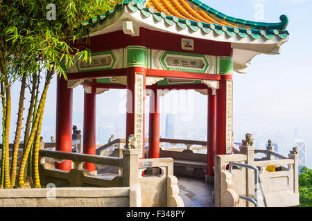 Lion's Pavilion lookout point presso il Victoria Peak di Hong Kong Foto Stock