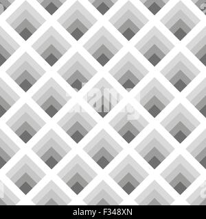Seamless modello geometrico di rombi toni di grigio con l'effetto di aumento di volume Illustrazione Vettoriale