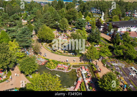 Billund, Danimarca -22 agosto 2015- Vista aerea del parco divertimenti Legoland. Foto Stock