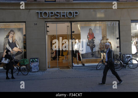 Copenaghen/Danimarca/ 29 Settembre 2015 Top shop on stroeget di Copenaghen (foto di Francesco Giuseppe decano/Deanpictures) Foto Stock