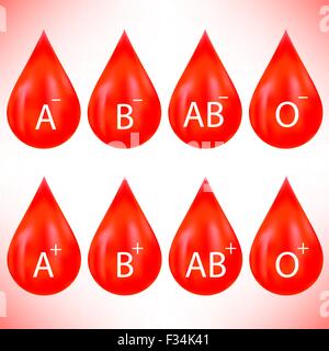 Set di gocce di colore rosso Illustrazione Vettoriale