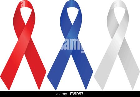 Aids nastri su uno sfondo bianco. illustrazione vettoriale. Illustrazione Vettoriale