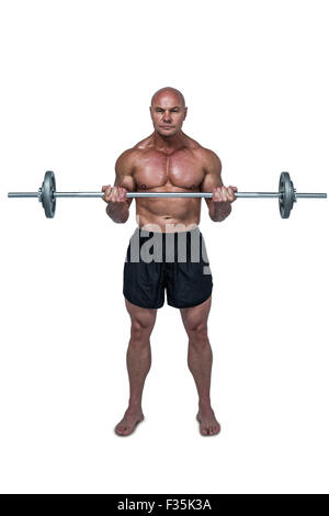 A piena lunghezza Ritratto di uomo crossfit sollevamento Foto Stock