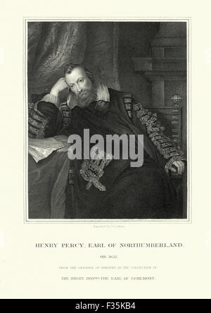 Ritratto di Henry Percy, 9° Conte di Northumberland un gentiluomo inglese. Egli è stato un grandee e uno dei più ricchi i coetanei del Foto Stock