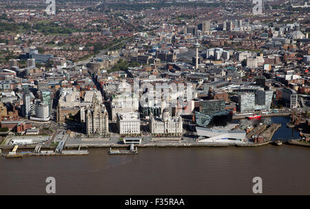 Vista aerea del Liverpool City skyline, REGNO UNITO Foto Stock