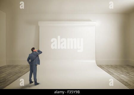 Immagine composita di pensare imprenditore Foto Stock