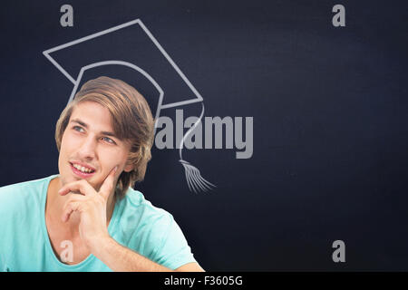 Immagine composita di casual uomo pensare Foto Stock