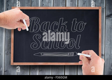 Immagine composita dell uomo d affari con la scrittura di Chalk Foto Stock