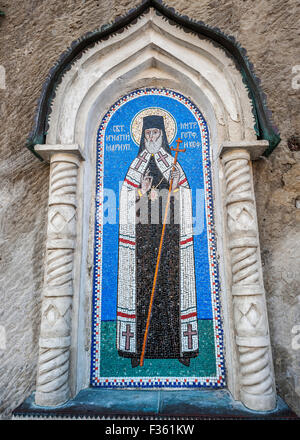 Bakhchisaray , Crimea , Russia . Santo - Ipotesi ortodossi Grotta monastero . Icona Metropolitan Ignazio , abate del monastero Foto Stock